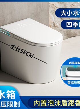 58CM小户型智能马桶超小尺寸内置泡沫盾香薰无水压限制短款坐便器