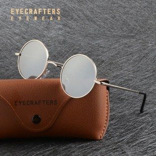 Polarized Round Steampunk 速发Eyecrafters Sunglasses Metal