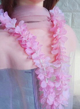 现货森女系超仙花瓣花环头环发箍婚庆舞台表演Q配饰挂脖子脖环项