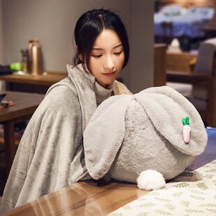 夏凉被抱枕被子两用薄夏天午睡车用折叠毯I子办公室车内多功0412x