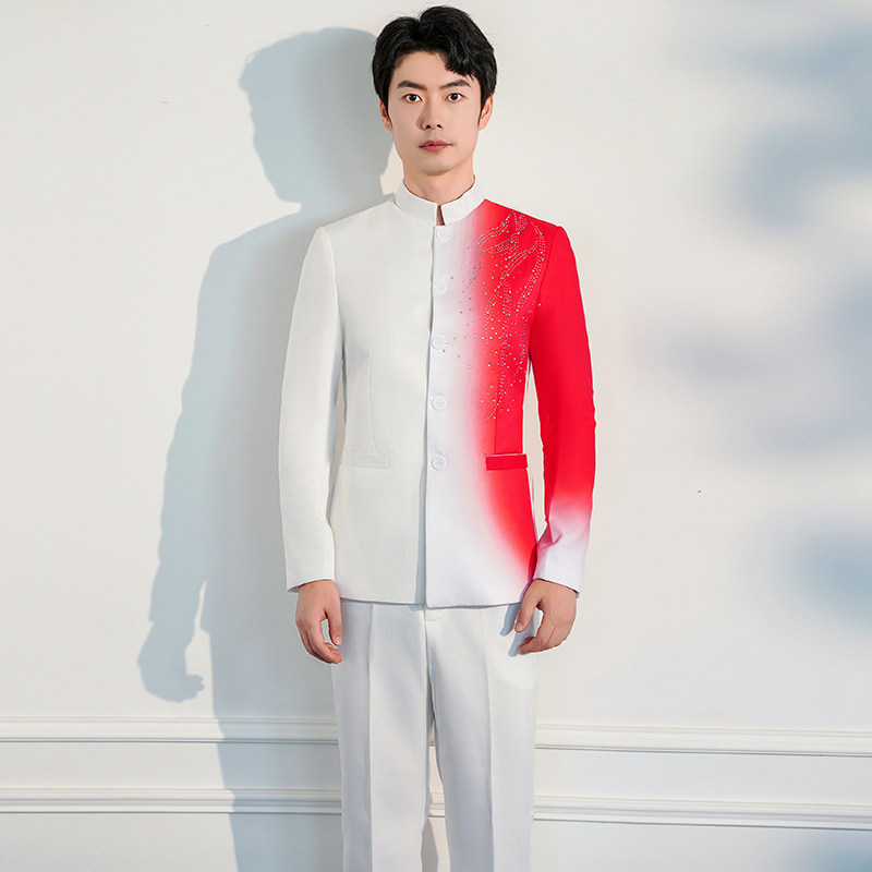 精选中山装男款合唱团演出服民国中式国J风诗歌朗诵指挥主持人表