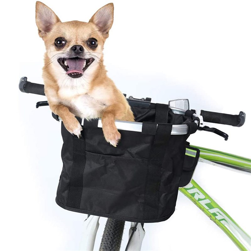 推荐跨境电动可折叠自行车车前筐车载宠物收纳筐山地自行车车篮.