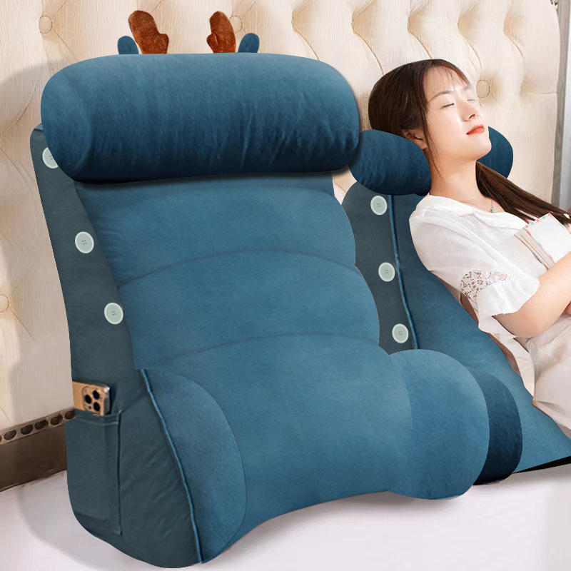 日本床头看手机靠垫软包大靠背卧床E上靠枕抱枕老人护腰孕妇腰靠