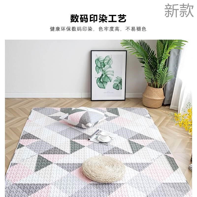 印花布艺地毯地垫家用卧室茶几榻榻米爬行垫防滑新款