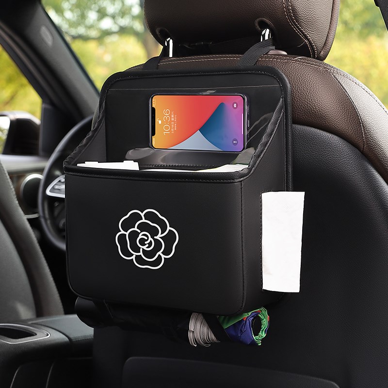 车载垃圾桶汽车内用可爱挂式可折叠车用后排垃圾袋雨X伞收纳置物