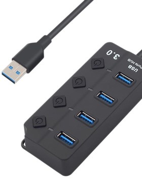 Usb Hub 3.0 5Gbps High Speed 4 Port Usb 3.0 Hub Splitter On/