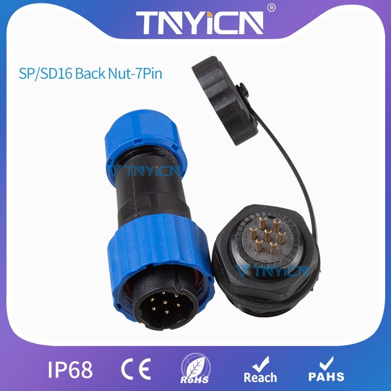 Waterproof Connector IP68 SP/SD16 BackK Nut 7Pin Electrical 鲜花速递/花卉仿真/绿植园艺 园艺用品套装 原图主图