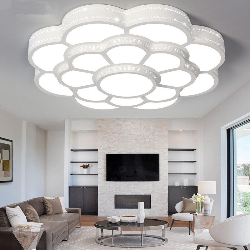 厂家直销异形led吸顶灯温馨大气客厅梅花m灯卧室书房遥控调色灯具