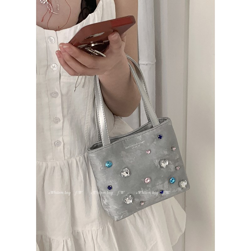 小众设计手提包包女2024新款时尚镶钻手拎包高级感百搭.链条斜挎