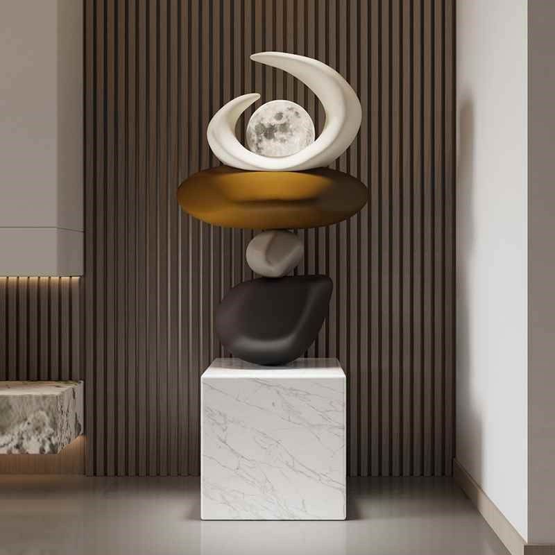 大型石来运转落地摆件客厅沙发边电视柜旁高级感样板间软装饰品,家居饰品,落地摆件,淘宝优惠券,粉丝福利购,淘宝优惠卷