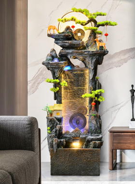 假山喷泉水车加湿器家居开u业礼品循环装饰客厅玄关循环水鱼缸摆