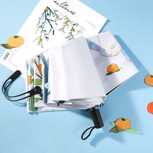 新款可爱晴雨迷你伞全自动雨伞晴雨两用女可爱小巧便携五折遮阳伞