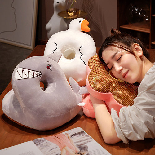 卡通新款午睡枕凉席夏季趴睡枕头办公室教室学生桌上睡觉专用透气