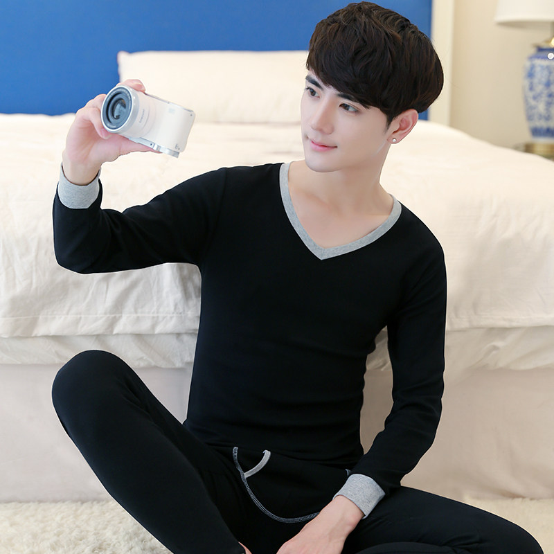 冬天青少年男土保暖内衣一套装V领高中生饱嗳线秋衣秋裤紧身全棉,女士内衣/男士内衣/家居服,保暖套装,淘宝优惠券,粉丝福利购,淘宝优惠卷