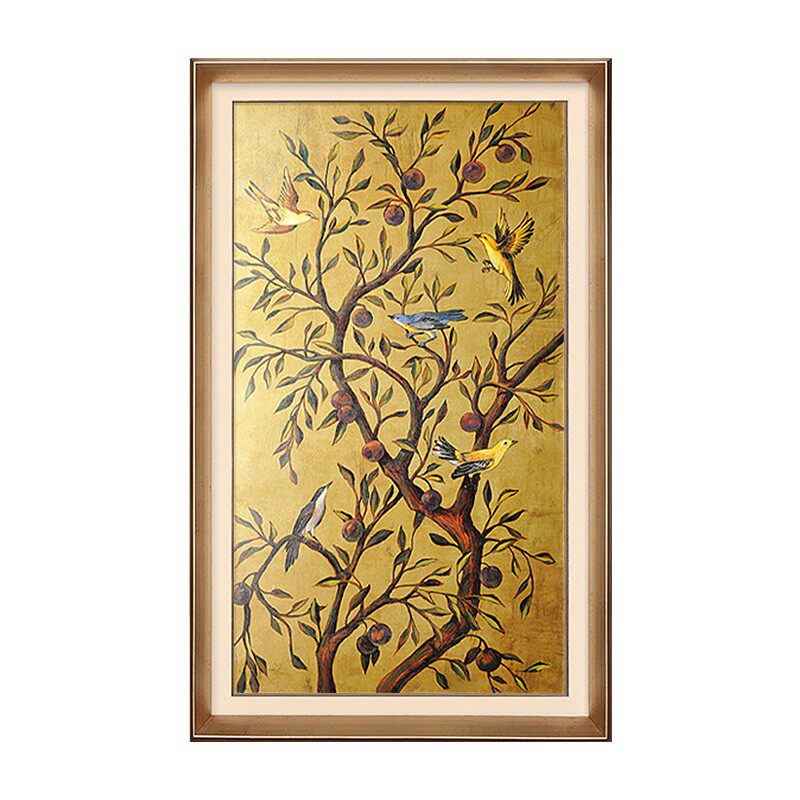 美式玄关装饰画简美走廊过道挂画楼梯大尺寸壁画餐厅油画幸福树