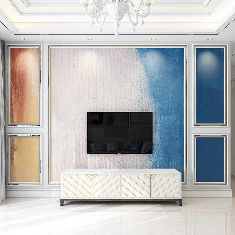 北欧手绘抽象涂鸦创意艺术壁画客厅电视背景墙壁纸卧室沙发影视墙