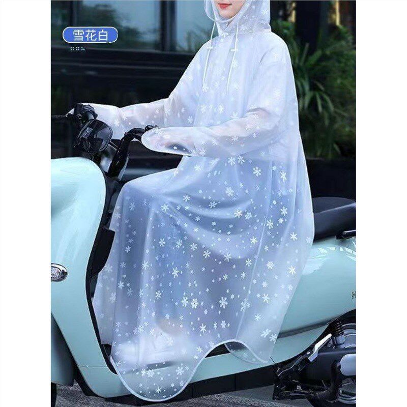 现货有袖雨衣电动车电瓶车长款全身防暴雨女骑行男自行车外套透明