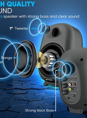 无线高保真蓝牙SR084寸书架音箱高音质低音炮2.P0HIFI发烧书架音