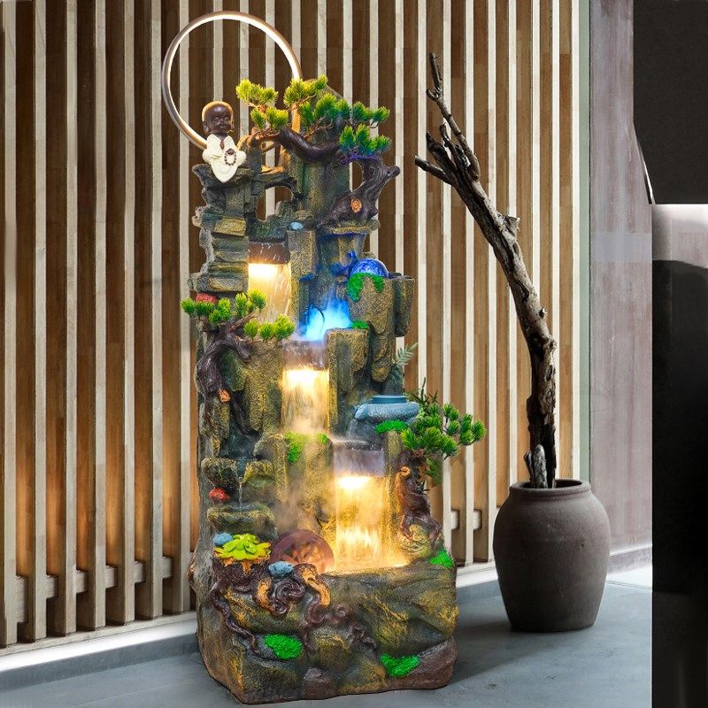 流水摆件假山喷泉流水生财循环水招财客厅庭院落地鱼缸景观水幕墙,家居饰品,装饰摆件,淘宝优惠券,粉丝福利购,淘宝优惠卷