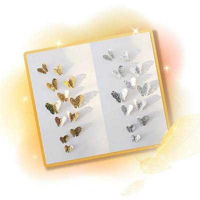 推荐12Pcs/set 3D Hollow Butterfly Wall Sticker 适用于 Home D