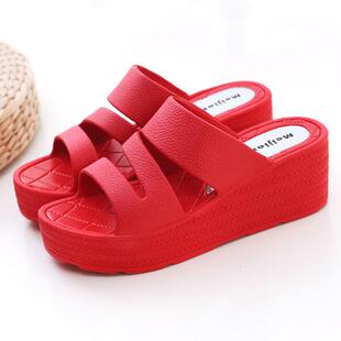 厚底拖鞋女夏室内防滑居家用浴室洗澡高跟夏天坡跟女士凉拖鞋新款