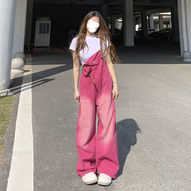 现货夏装搭配一整套盐系女款2024新款多巴胺今年流行漂亮背带裤子