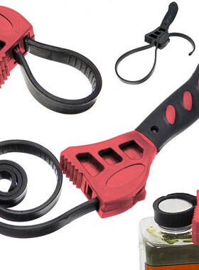 Black+Red niversal Rubber Strap Wrench Spanner  Any Shape Op