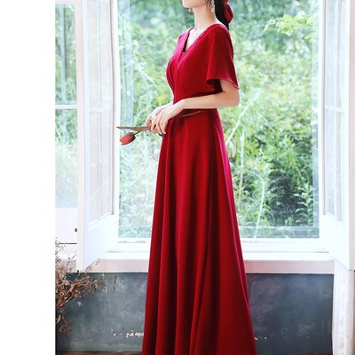 大合唱合唱服敬酒服新娘2025新款婚礼服女回门订婚宴平时可穿长款