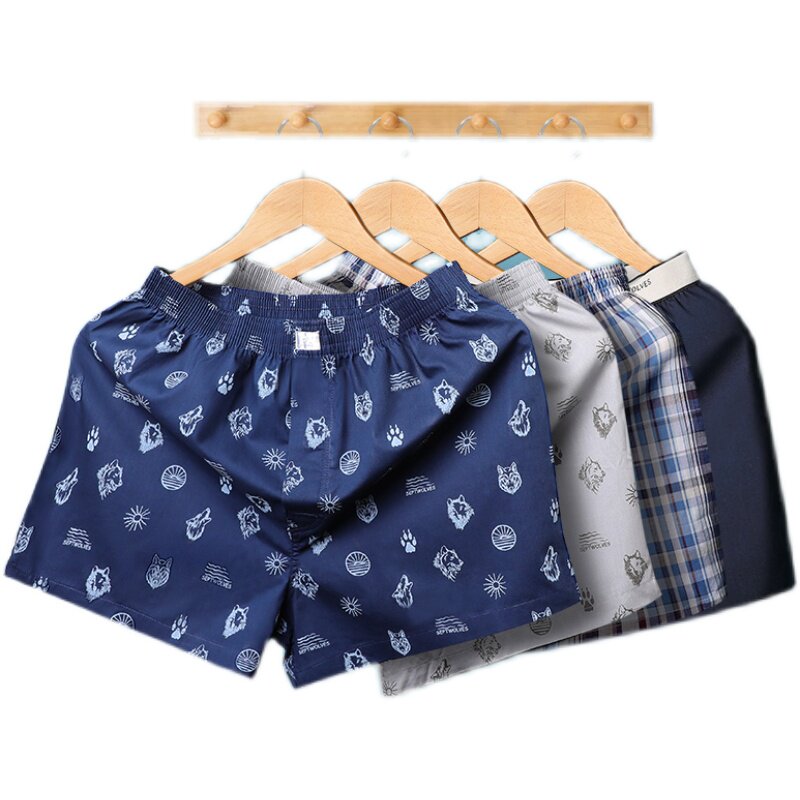 七匹狼阿罗d裤宽松内裤男士纯棉居家哈罗四角裤夏季打底短裤大裤