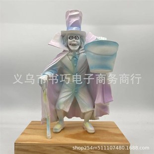 新款 饰 万圣节帽盒鬼树脂摆件 拐杖斗篷鬼魂骷髅鬼庭院雕塑装