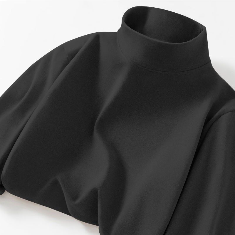 德绒恒温保暖内衣加绒加厚内搭男士打底衫半高领纯色长袖t恤秋衣