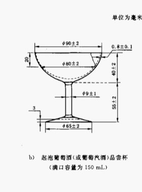 葡萄酒果酒汽酒专业专用国标起泡杯品酒杯品尝杯GB/T15038-2006