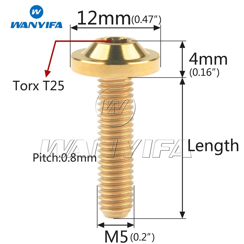 速发。Wanyifa M5x10-35mm飞碟头内梅花64正钛合金螺丝多色 机车