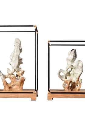 新中式创意太湖石酒店样板间办公室客厅玄关电视书柜软装饰品摆件