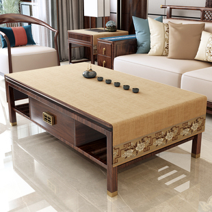 中式电视柜盖巾新中式茶几桌布防尘防烫长方形垫布书桌餐桌布桌旗