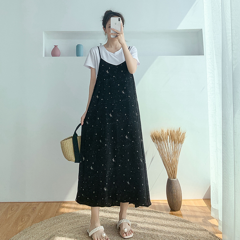 孕妇装连衣裙夏季雪纺时尚套装长款仙女J孕妇裙潮韩版宽松洋气夏