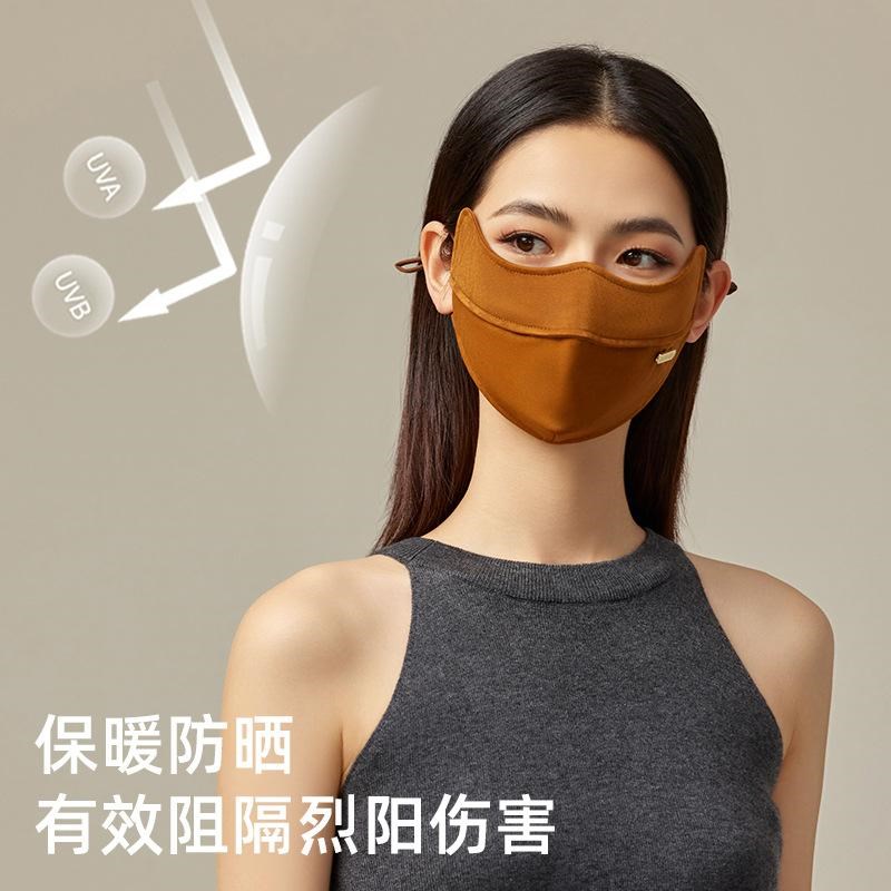 秋冬美拉德保暖口罩女高颜值护眼角户外骑车防风防寒加厚双层面罩