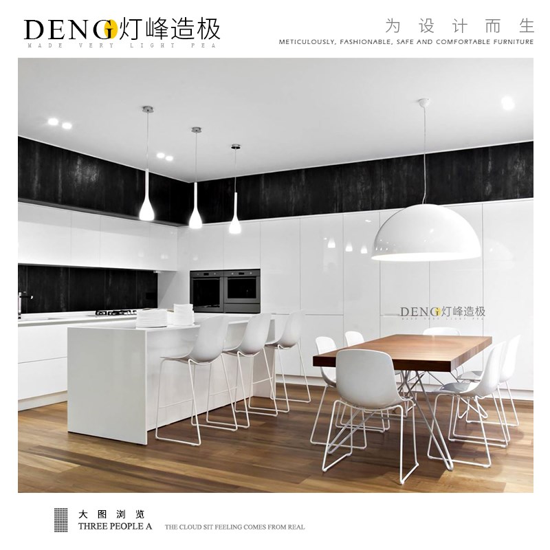 现代简约家装室内效果图片家居设计实景资料参考素T材客厅餐厅013