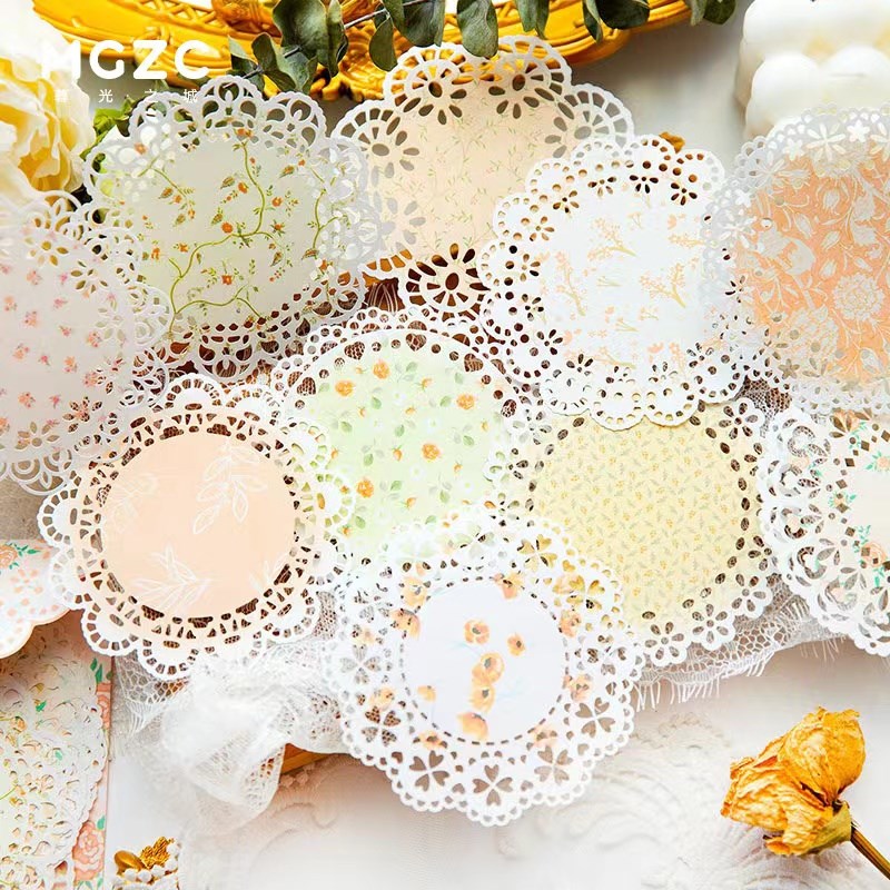 幼儿园环境装饰手工diy制作x材料蕾丝素材纸花型复古贴画贴纸折纸图片