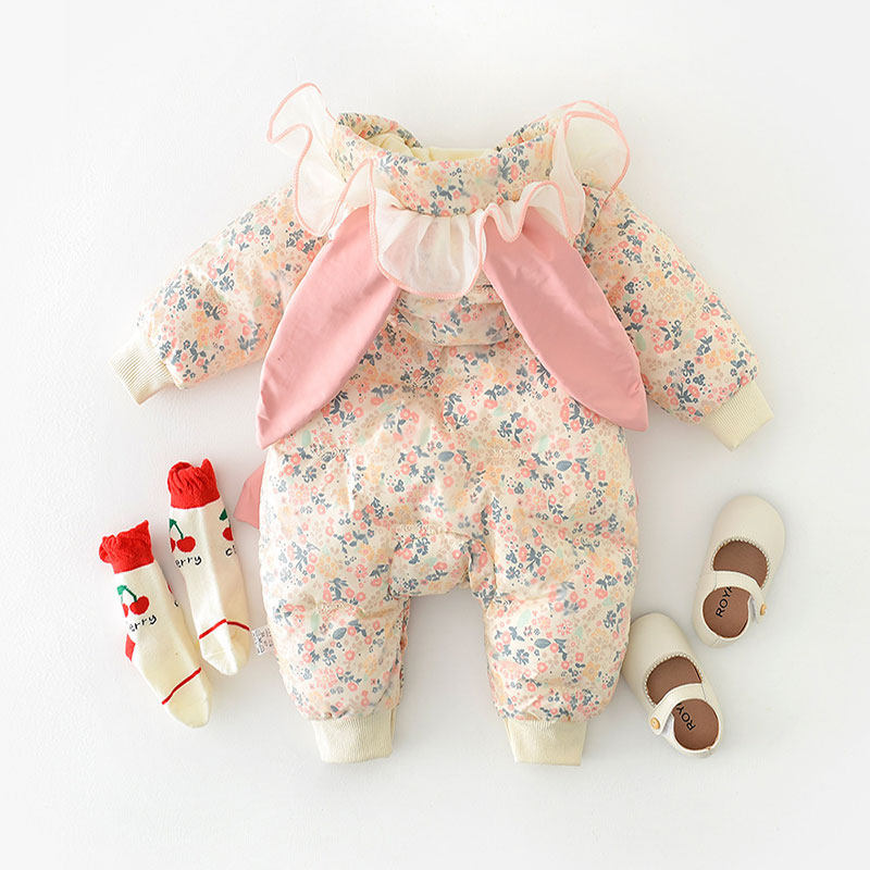 婴儿连体衣冬季加绒加厚碎花女宝宝哈衣带帽爬服冬款棉衣棉服外穿,童装/婴儿装/亲子装,连身衣/爬服/哈衣,淘宝优惠券,粉丝福利购,淘宝优惠卷