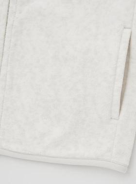 U家童装儿童摇粒绒外套男孩加绒内搭男童秋冬装白色立领抓绒上衣