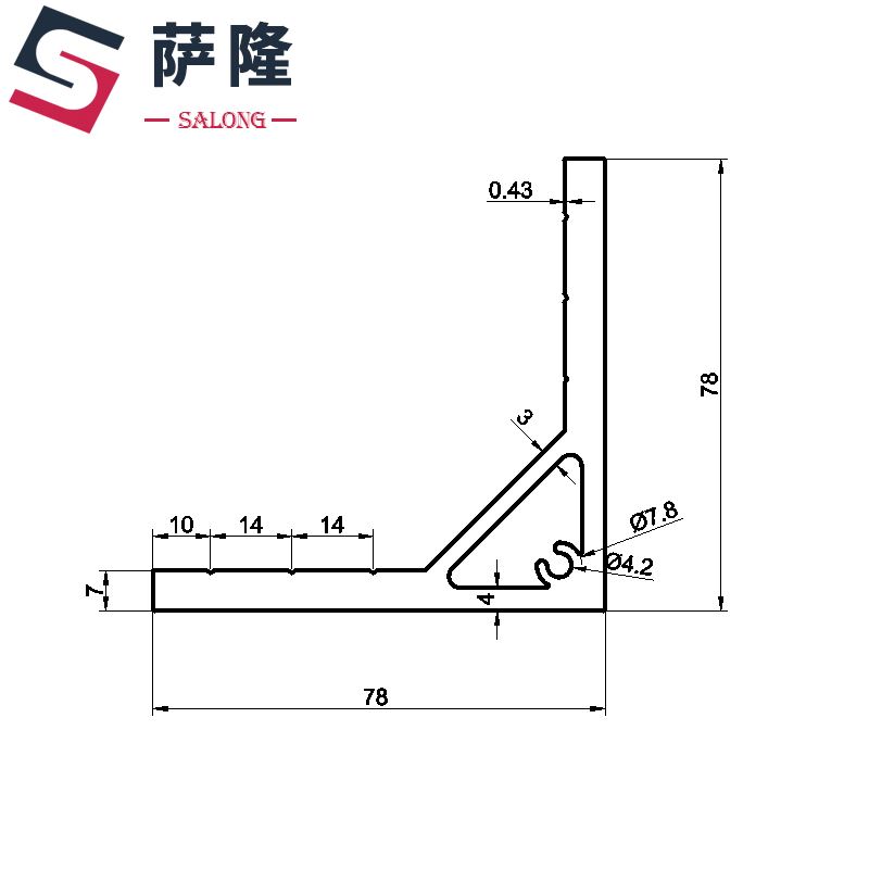 新品爆品萨隆工业7878角支架铝型材直角配K件角码支架角支角铝90