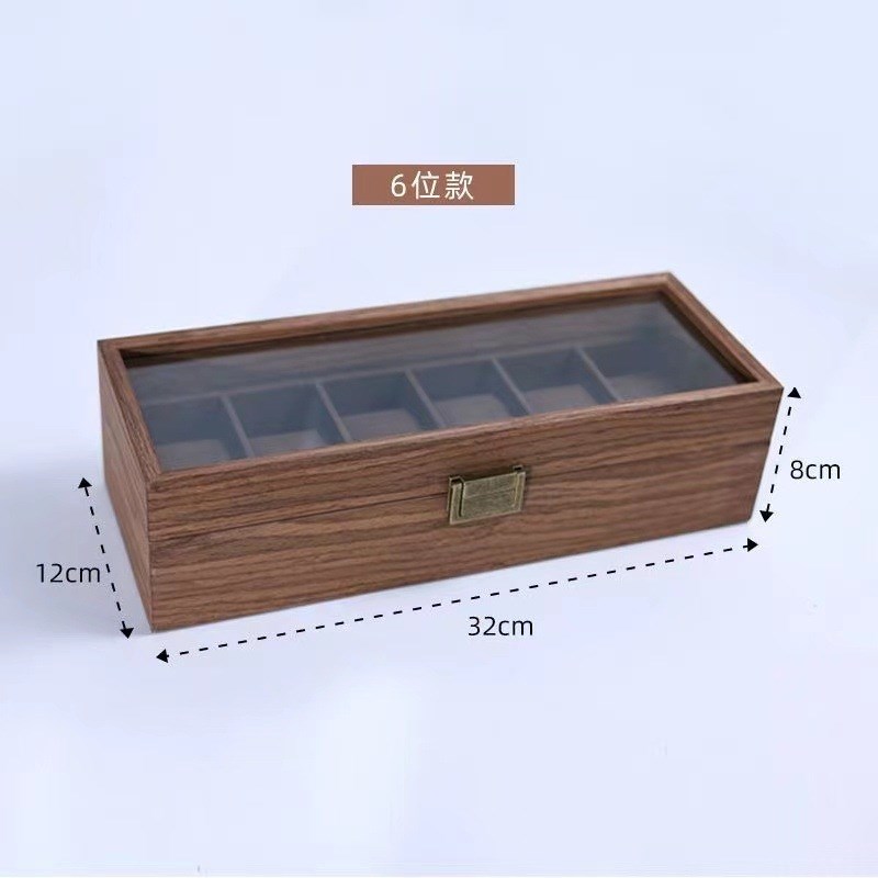 黑胡桃花梨木手表腕表收纳x盒柜台道具首饰展示架盒子手表盒-
