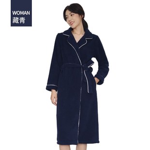睡袍女秋冬季加厚沙粒绒睡袍 中长款加绒情侣浴袍 情侣睡衣冬