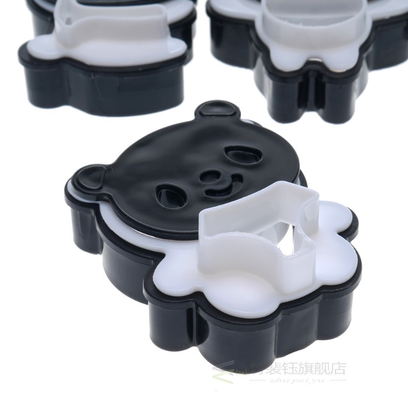 速发4PCS/set Panda Biscuit Stamp Mold 3D Cookie Plunger Cutt