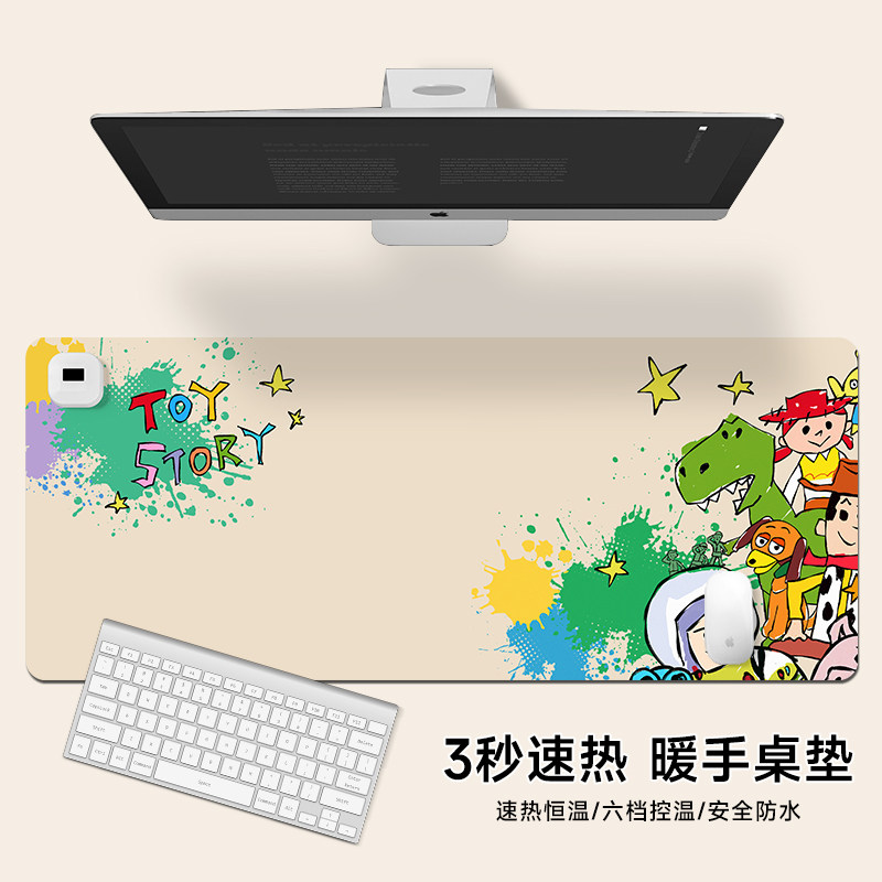 热销可爱卡通加热滑鼠垫超大号高颜值usb保暖防水暖桌垫办公室电