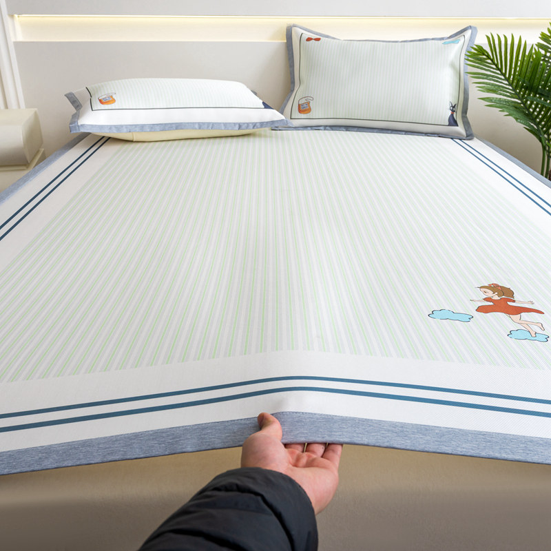 可折叠冰丝凉席二三件套夏季空调软席子宿舍单人夏凉席可水洗机洗,床上用品,冰丝席,淘宝优惠券,粉丝福利购,淘宝优惠卷