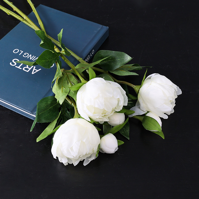 网红1Pc Artificial Flowers Bouquet Beautiful Silk Peony Wedd