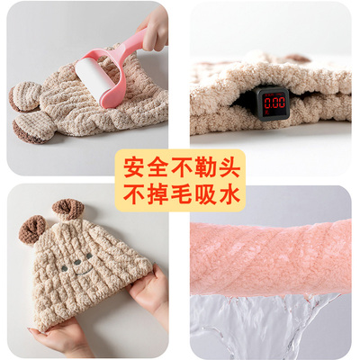 儿童乾发帽女童2023新款超强吸水速G乾浴帽子擦头发毛巾洗头包头