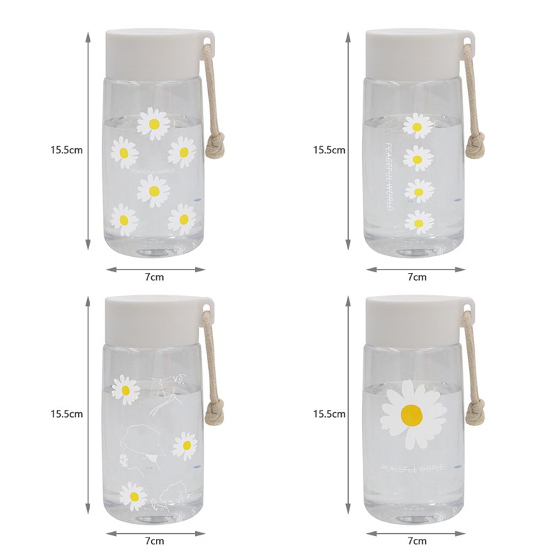 速发500ml Plastic Water Bottles Daisy Transparent Bottle BPA